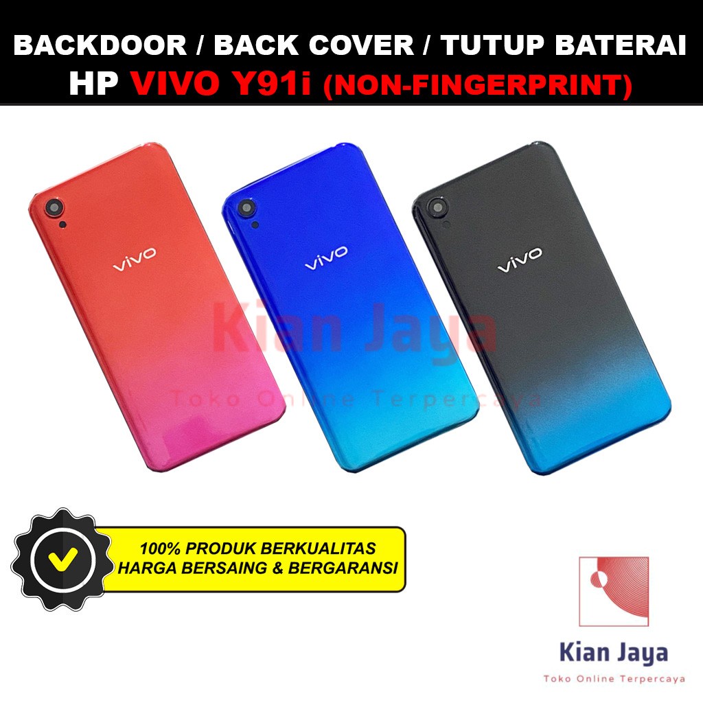 Backdoor Vivo Y91i Non Fingerprint Back Cover Tutup Belakang Baterai Cassing Casing Backcase Original