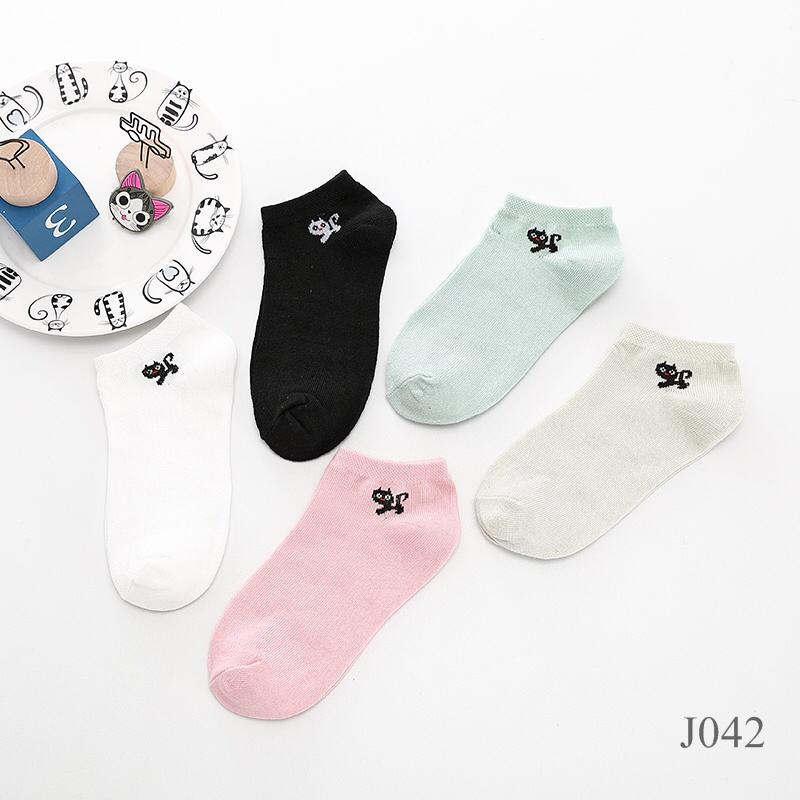 KAOS KAKI MOTIF  BLACK CAT J042