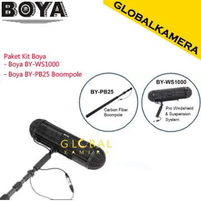 Boya Paket Kit Boompole + BY-WS1000 Windshield