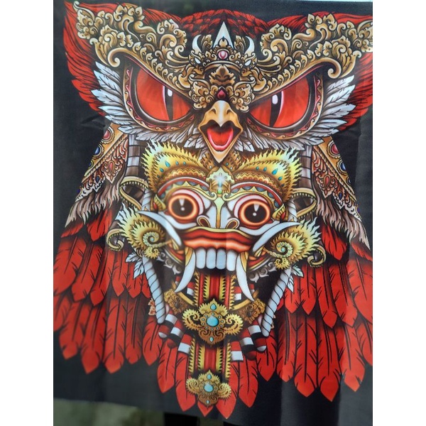 Kain print layangan celepuk rangda (Kainnya Saja)