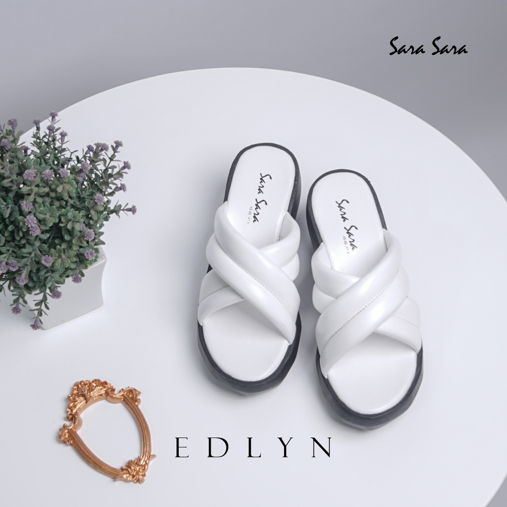 Sara Sara EDLYN Sandal Wedges Wanita sandal tinggi model silang sandal empuk terbaru