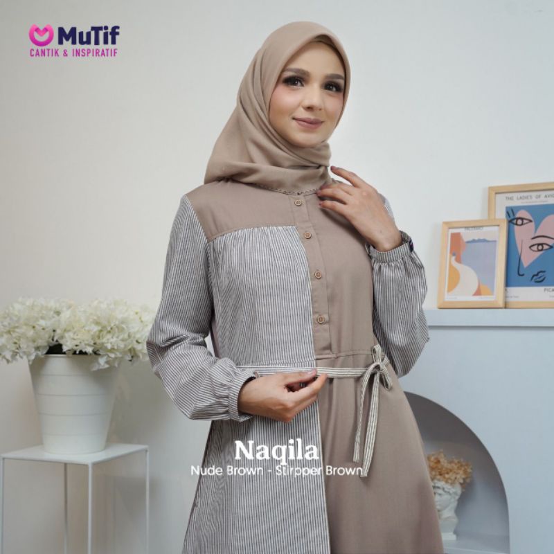 GAMIS MUTIF NAQILA NUDE BROWN