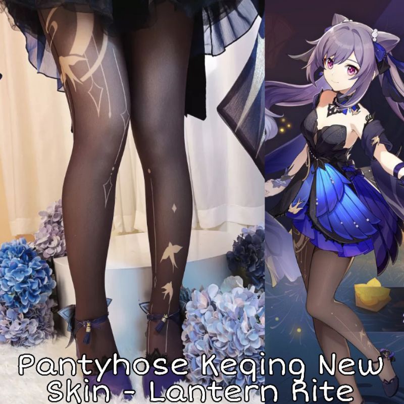 Pantyhose Stocking Keqing New Skin Lantern Rite Genshin Impact Cosplay