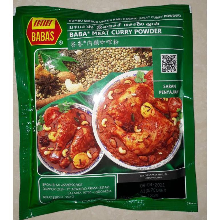 

New Produk Babas Kare Malaysia - Bumbu Kari Babas Asli 250 Gr - Curry Baba