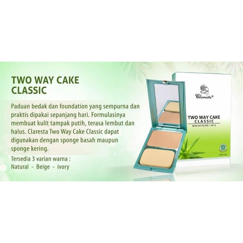 CLARESTA Bedak Two Way Cake /Reffil Bedak TWC ~ Original 100%