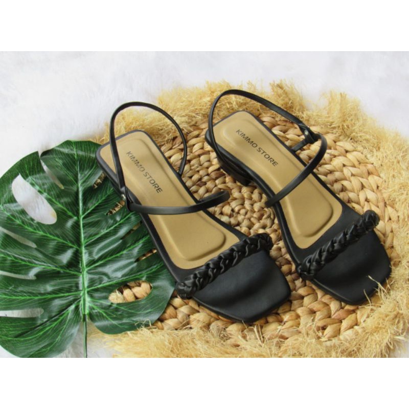 SANDAL WEDGES WANITA HAK TAHU BUNGKUS 3 CM TALI KEPANG AL-57