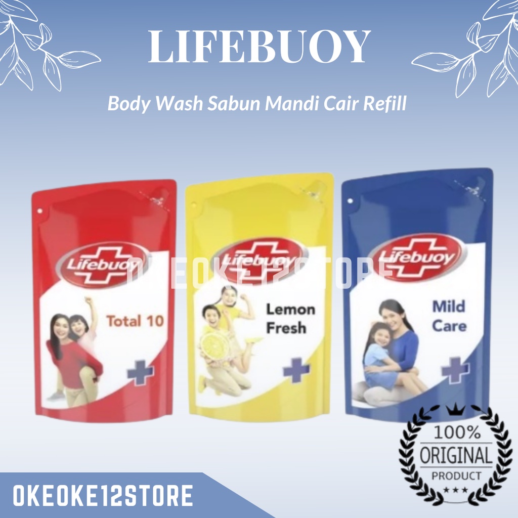 Lifebuoy Body Wash Sabun Mandi Cair Refill 400ml &amp; 825 ml ( sabun mandi,sabun cair )