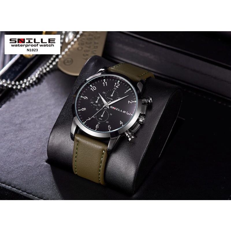 JAM TANGAN PRIA KULIT SNILLE ORIGINAL  N 1023 ANTI AIR