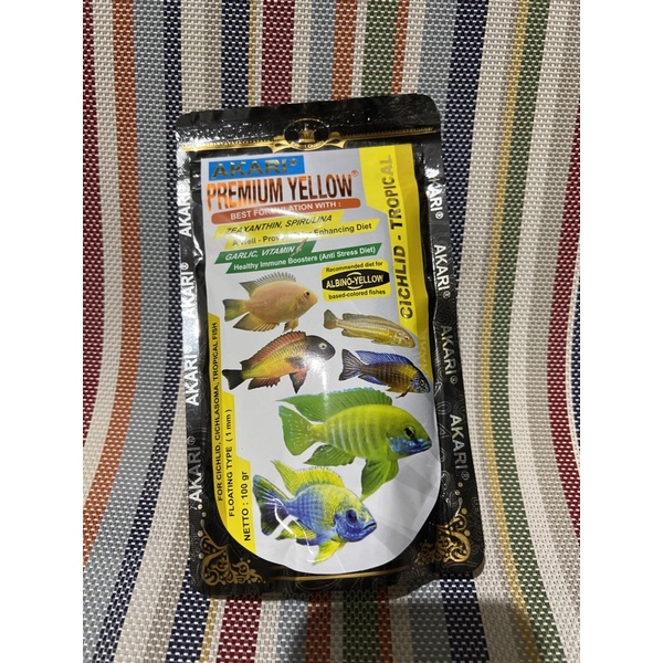 Akari Premium Yellow Cichlid Tropical 100Gram. Pelet Cichlid/Pelet ikan