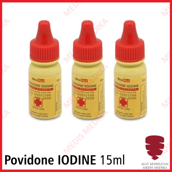 Povidone Iodine 10% 15ML Obat Tetes Luka Merah Peralatan 15 P3K Onemed