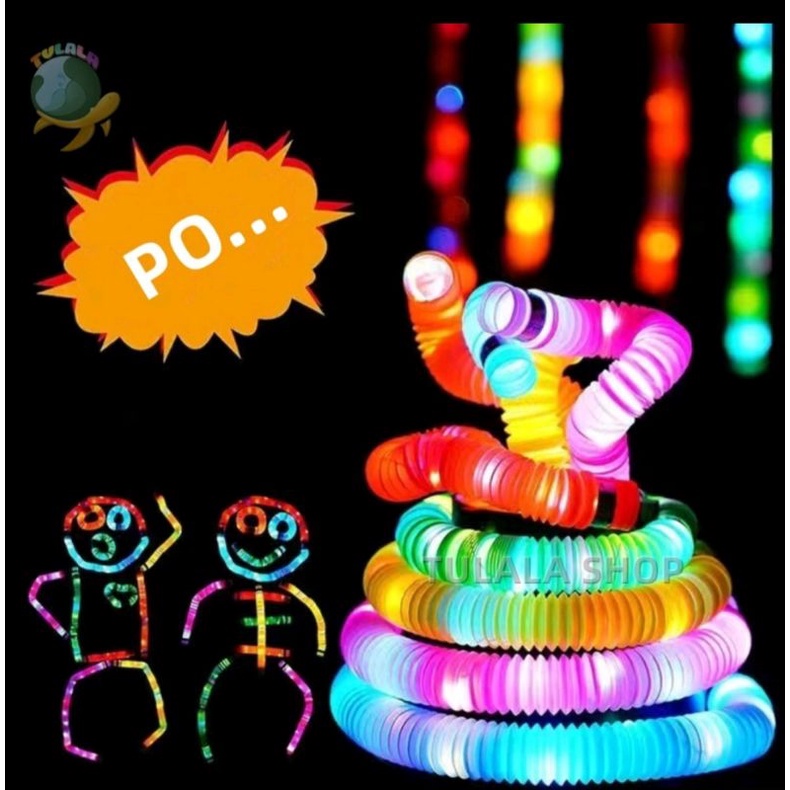 Mainan LED POP FIDGET TUBES SENSORY TOYS/Mainan anak Murah Lampu LED bisa Kreasikan bentuk apa ajah/Mainan anak Lampu warna warni Selang Pipa Light Up Pop Pipes