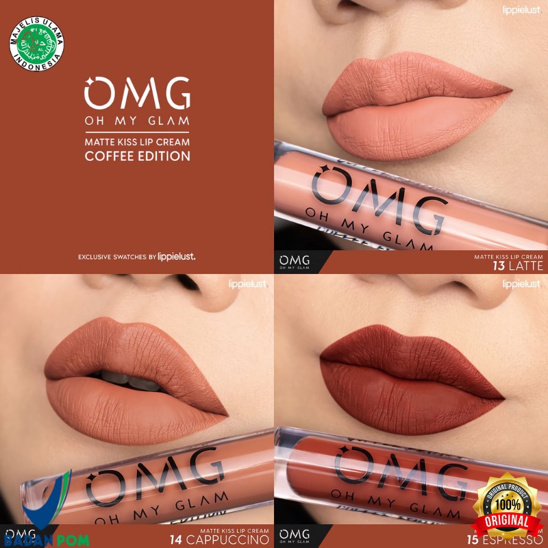 ByAdinda OMG Oh My Glam Matte Kiss Lip Cream  ( lipstick lipstik lipcream ) NEW Coffe Edition