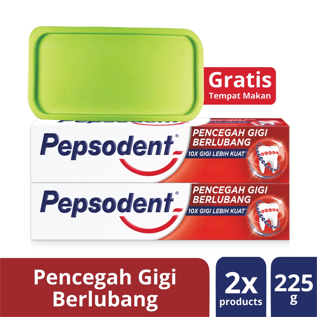 Buy 2 Pepsodent Pencegah Gigi Berlubang 225gr FREE Canister