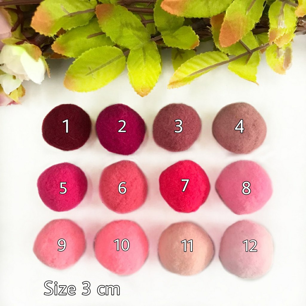 10 PCS - 3 CM | POM POM HALUS ANEKA WARNA | POM POM KAPAS