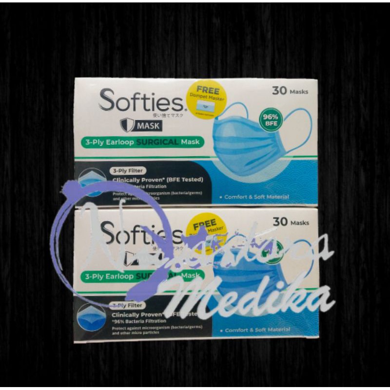 Masker Daily / Surgical Mask Original Softies 3 Ply Earloop 30 Pcs | Shopee Indonesia