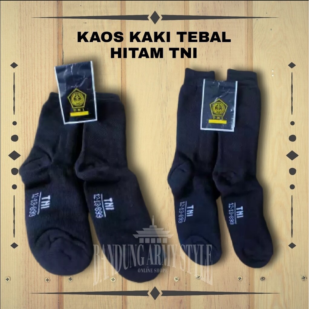 kaos kaki tebal TNI POLRI Hitam / Kaos kaki TNI / Kaos kaki pdl hitam alas kaki tebal TNI POLRI alas