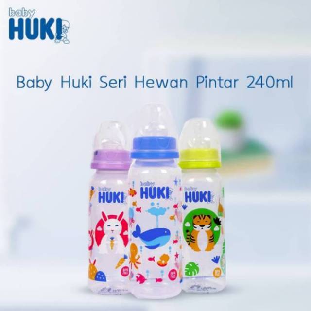 Botol susu bayi baby Huki PP SP 240ml dot gepeng bpa free #329