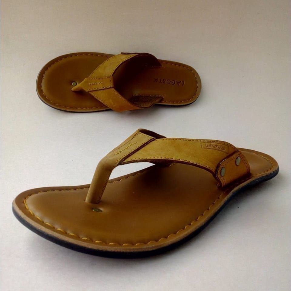 SANDAL LAKI-LAKI SANDAL CASUAL SANDAL KULIT PRIA SANDAL JEPIT PRIA SANDAL LACOSTE