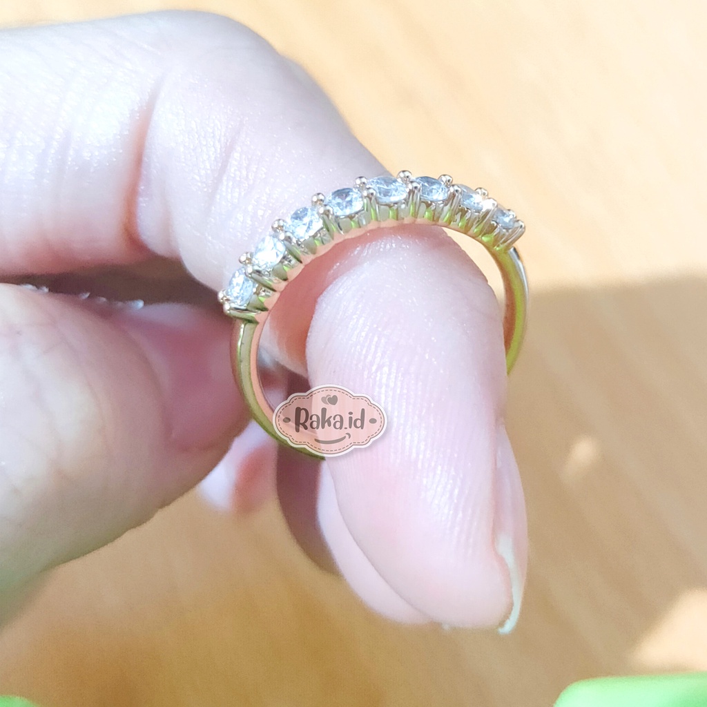 Cincin Wanita / Cincin Dewasa Motif Mata Baris 8 Mata Gold Aksesoris Perhiasan Wanita 972