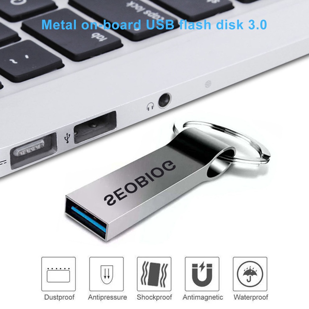 Flash Drive U Disk 1T 2T USB 3.0 Bahan Metal Antielektrok Untuk Mobil