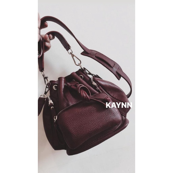 Tas Kulit KAYNN-Tas Kulit Sling Bag KAYNN Meytanayu- (Nui Small)-Burgundy