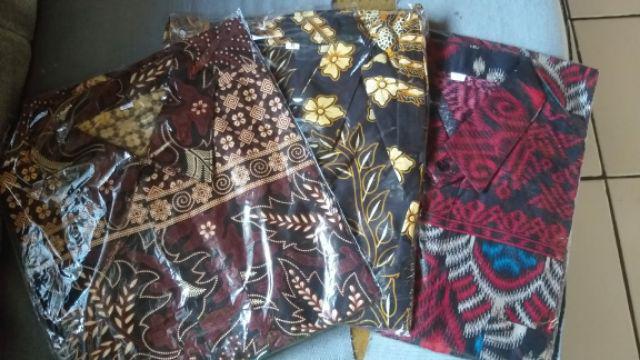 Kemeja Batik Lengan Panjang 021 Risna Batik Hrb0626 Hem Batik Murah Seno Sogan Bakung Padi Manggar