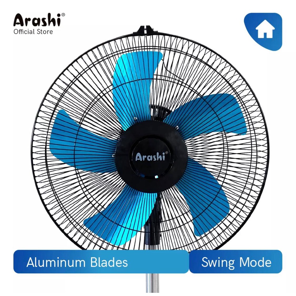 Arashi Kipas Angin Berdiri Stand Fan 16&quot; Inch 50 Watt  Afs 1603 Plastic &amp; Afs 1604 Aluminium