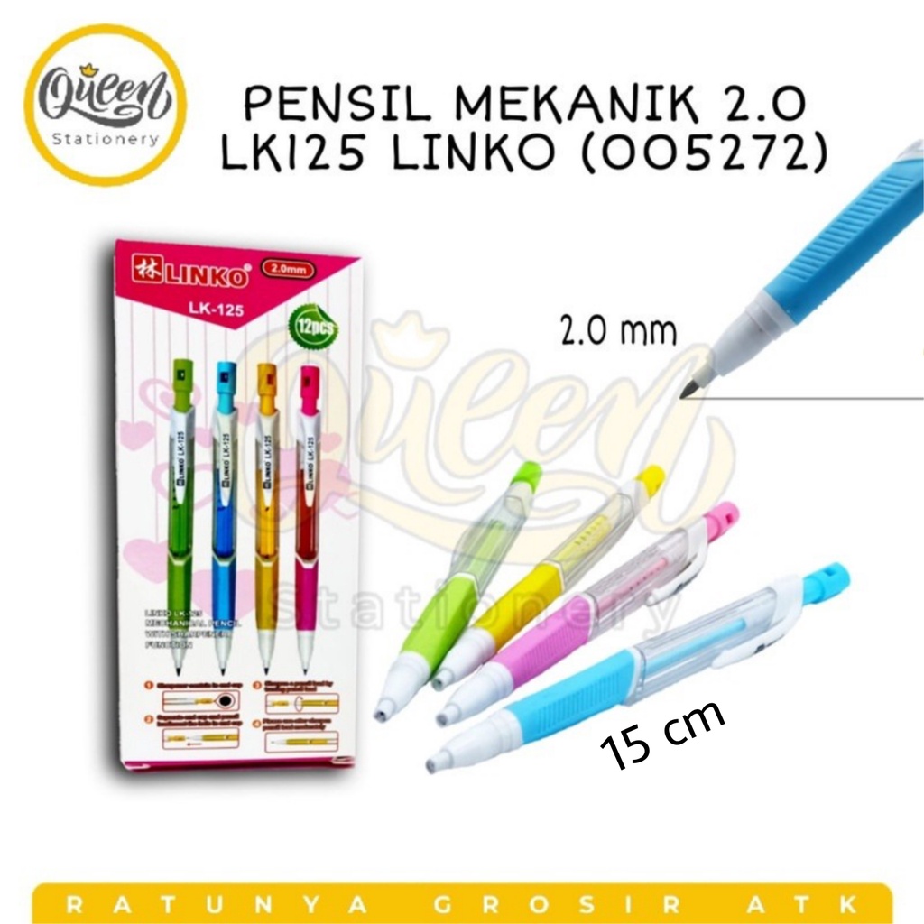 

1 PCS PENSIL MEKANIK 2.0 LK125 LINKO (005272) / PENSIL ISI / PENSIL CETEKAN / MECHANICAL PENCIL / PENSIL ISI BESAR