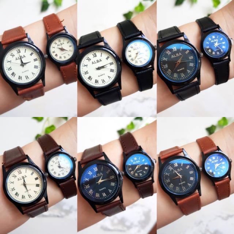 ORIGINAL JAM TANGAN COUPLE ALBA KULIT ANALOG ALOY
