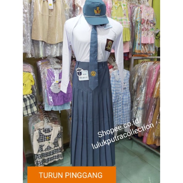 

Seragam Sekolah TELADAN ROK Plisket TURUN PINGGANG ABU-ABU SMA