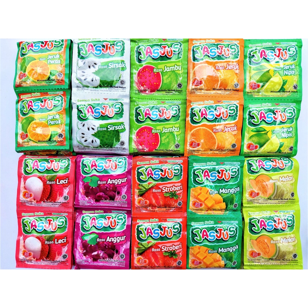 

JASJUS MINUMAN SERBUK ANEKA RASA TERMURAH (1 RENCENG ISI 10 sct)