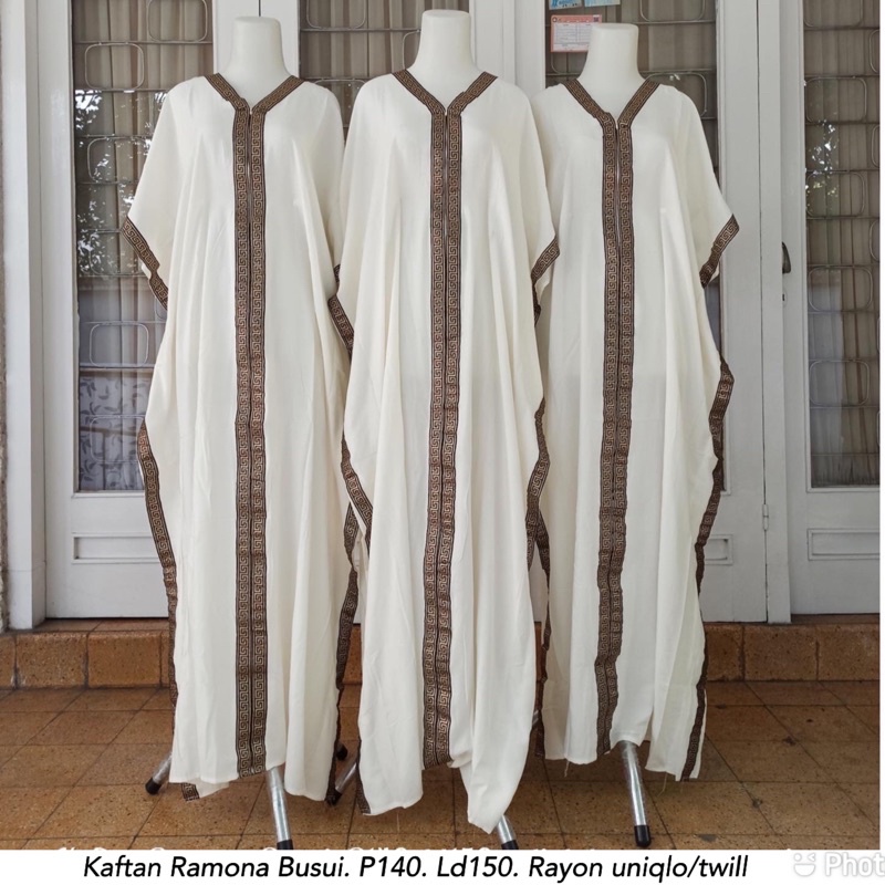kaftan edisi lebaran ramona busui warna ivory tali dalam