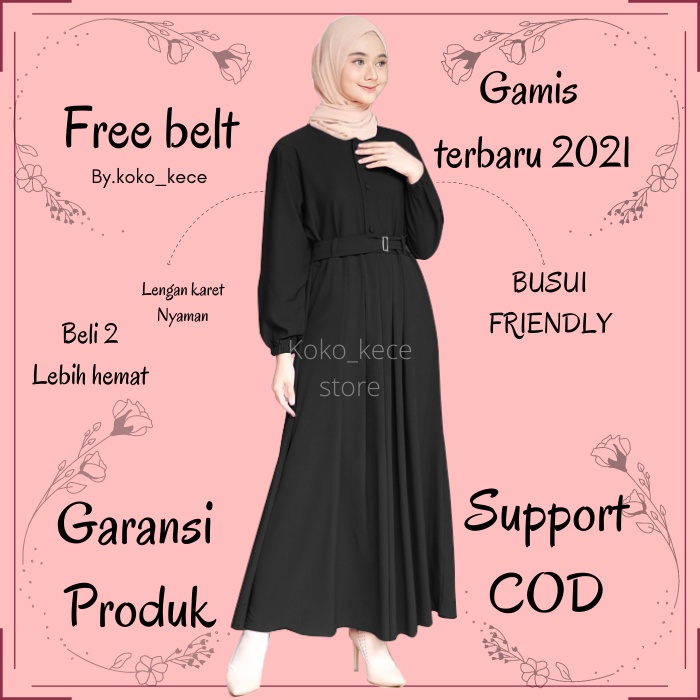 Baju pakaian busana muslim wanita polos busui bumil 2021 / Dress menyusui Muslimah Gamis terbaru sim