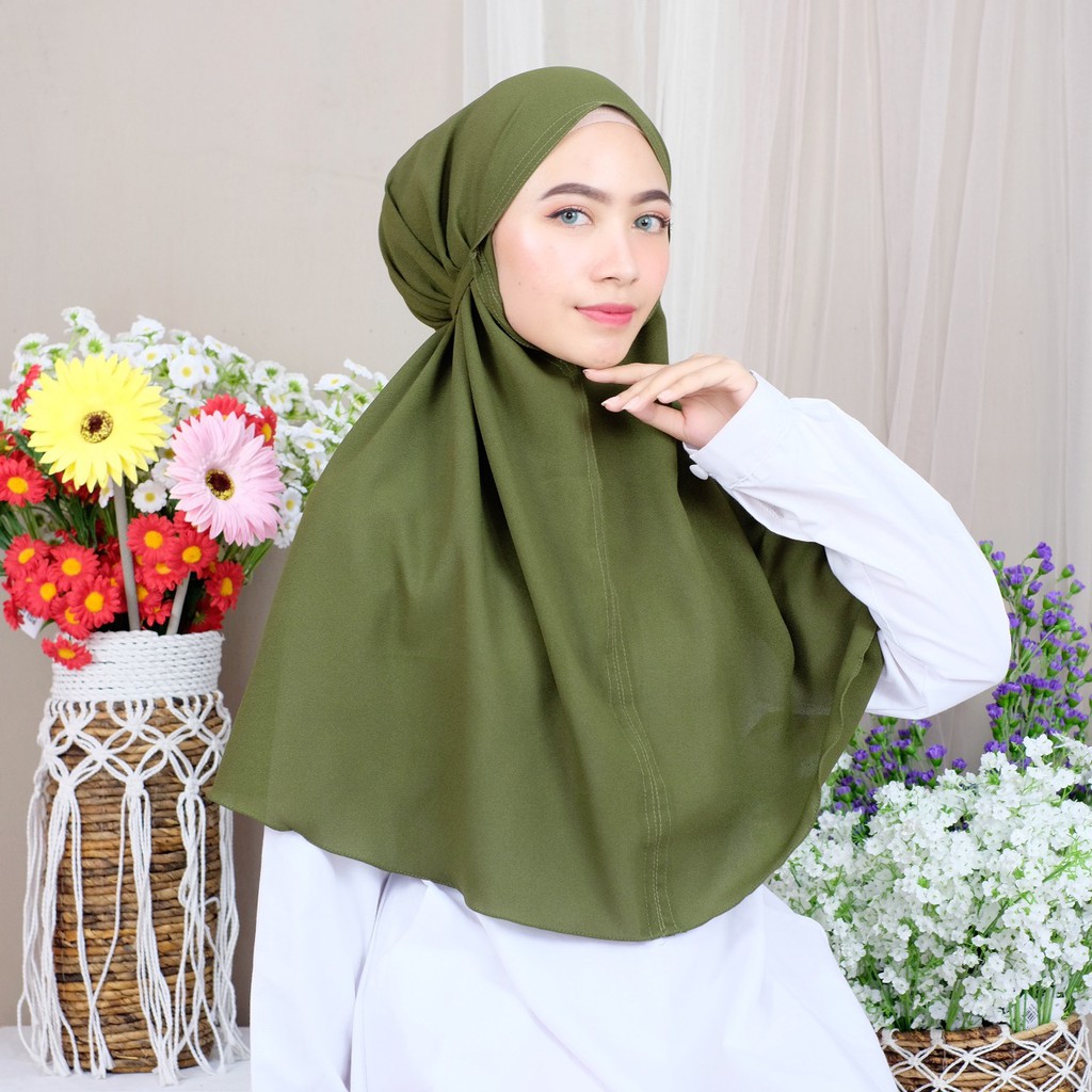 BGMDC - BERGO MARYAM BERGO INSTANT POLOS TALI BAHAN MOSSCREPE FREESIZE / HIJAB MUSLIM / JILBAB