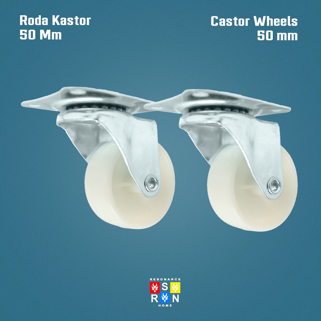 Roda Kastor Putih Hidup Nylon 2 Inch / Roda Caster Troli Resonance Home