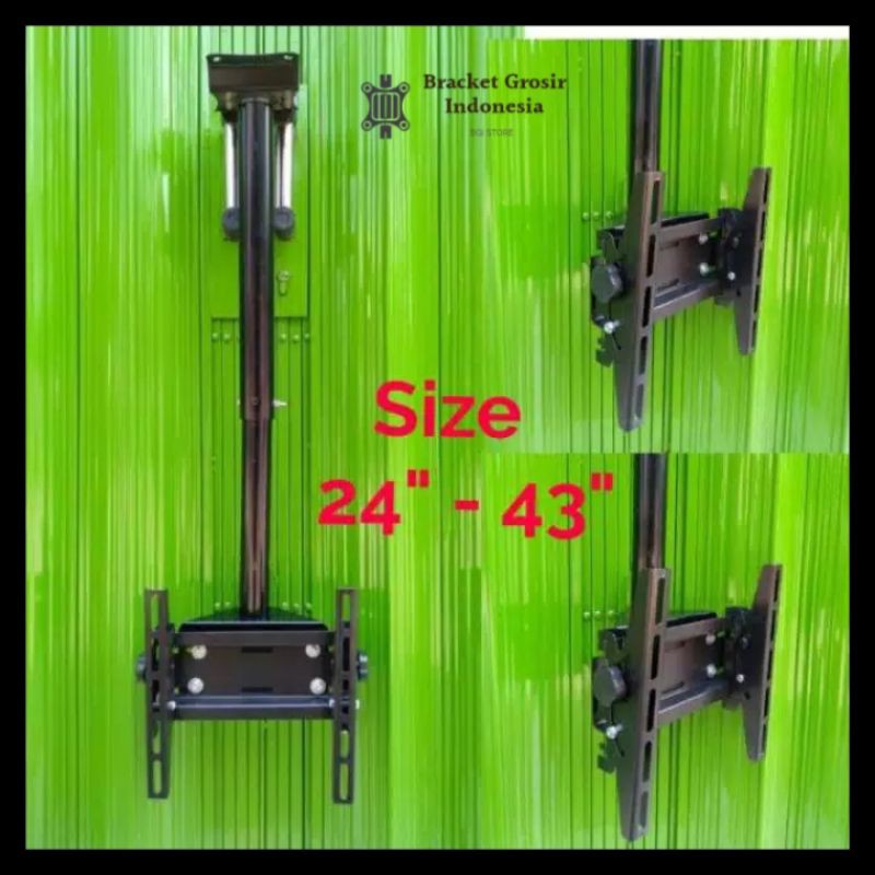 Bracket tv 32 40 43 inch gantung plafon 1 meter