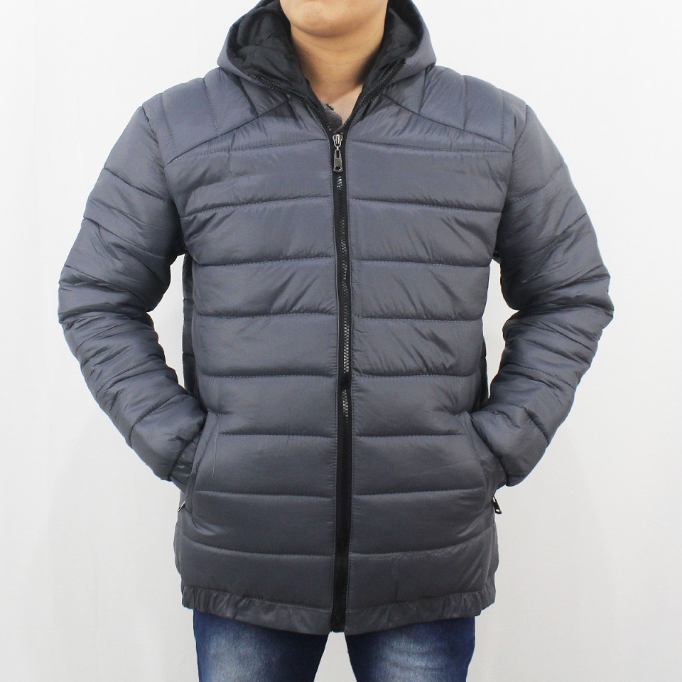 JAKET PUFFER TEBAL PRIA ABU TUA SIZE M L XL XXL  - JAKET WINTER - JAKET PARASUT TEBAL PRIA - JAKET GUNUNG WINDPROOF TEBAL