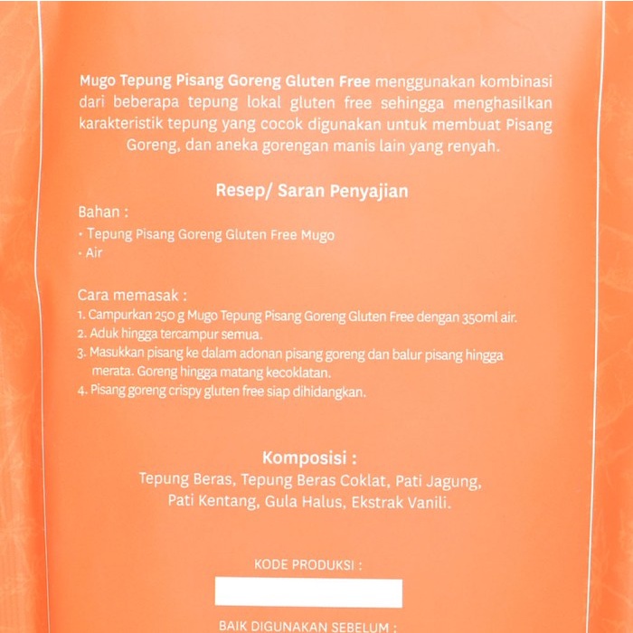 

Ds11D0 Mugo Tepung Pisang Goreng 250 G G6040B