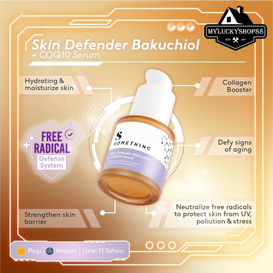 Somethinc Skin Defender Bakuchiol + COQ10 Serum Wajah 20ml 20 ml