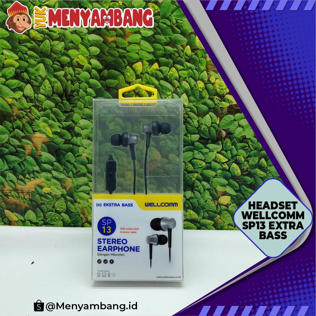 40620 | HF-Wellcomm SP13 | Headset Wellcomm SP13 BB 9000 Extra Bass Stereo Earphone with Microphone