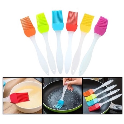 Kuas Silikon Oles Kue Tahan Panas Silicone Brush Dapur Roti BBQ Cake Anti Rontok