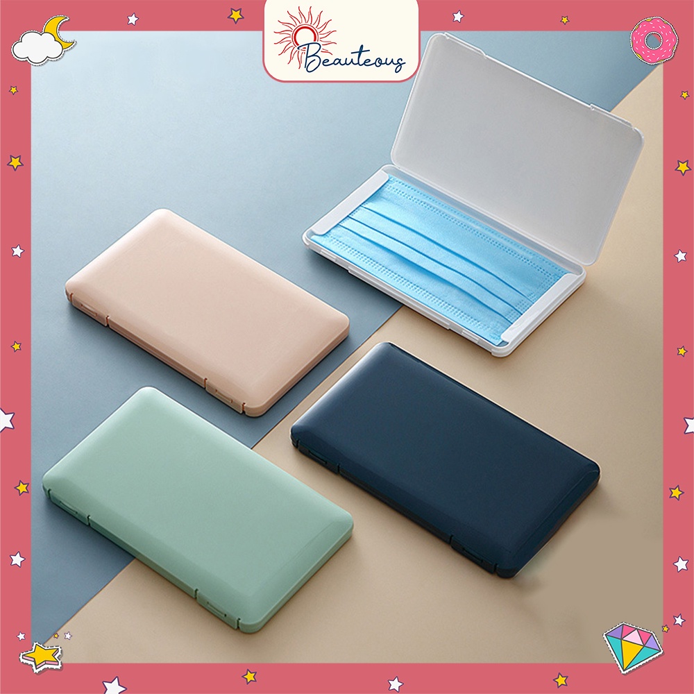 Kotak Tempat Penyimpanan Masker Aksesoris Portable Orgnizer Storage Box Travel Size Anti Debu