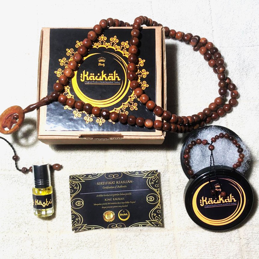 Tasbih Kokka BERSERTIFIKAT Bulat Bulan Bintang 99 Uk 8mm Kaukah Koka Kaoka [Bonus Parfum&amp;Gelang]