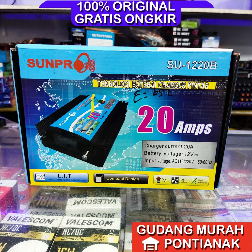 Pengecas Aki 20A Charger AKI 20 Ampere Sunpro SU 1220 B