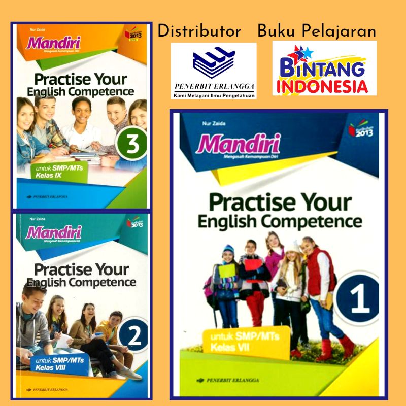 Erlangga - Buku Pelajaran Mandiri Practice Your English Competence Kelas 1,2,3 K13 Revisi