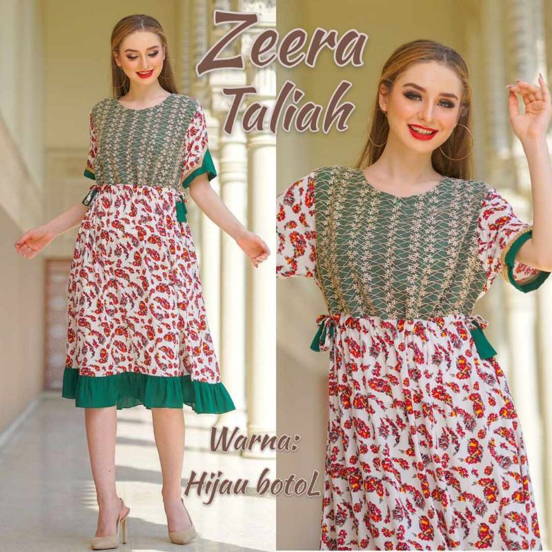 Daster arab ZEERA TALIAH Dress Rayon Midi Tunik Tile Organza