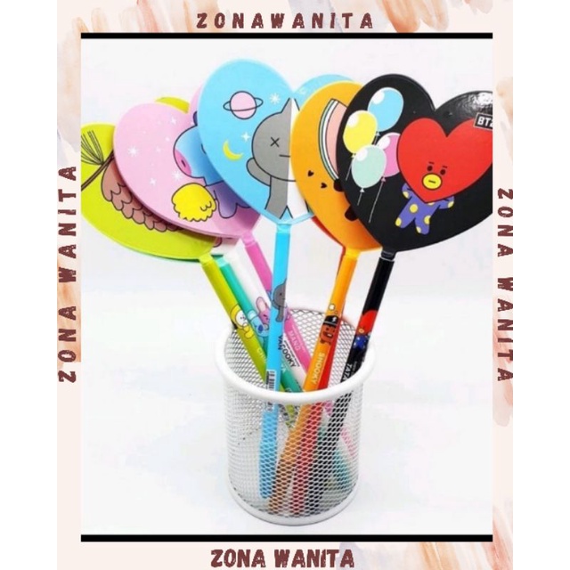 

Pulpen Motif Kipas Tinta Hitam/ Pulpen KPOP