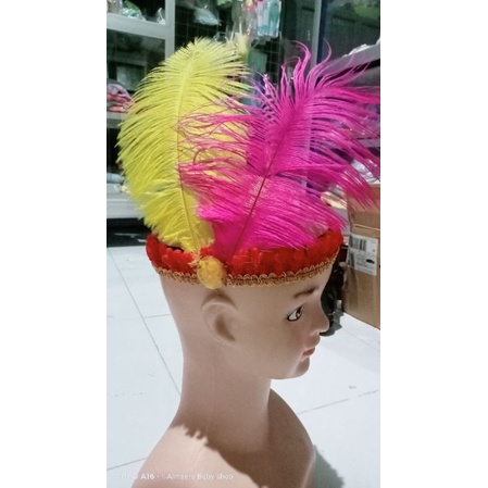 Hiasan Kepala/Headband Mahkota Tari/ Aksesoris Kepala Bulu/ Mahkota Bulu