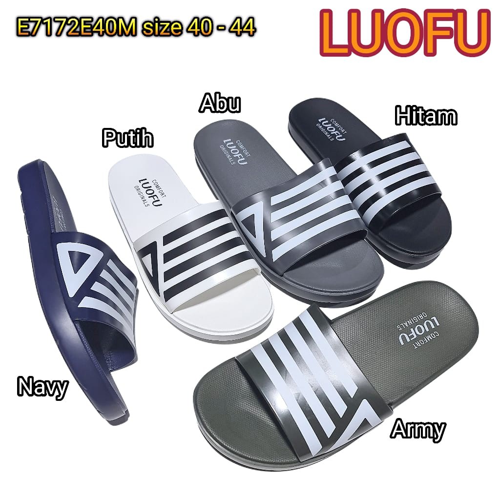 LUOFU ORIGINAL jelly sandal karet empuk murah cowok luofu import sendal pria E7172E40M