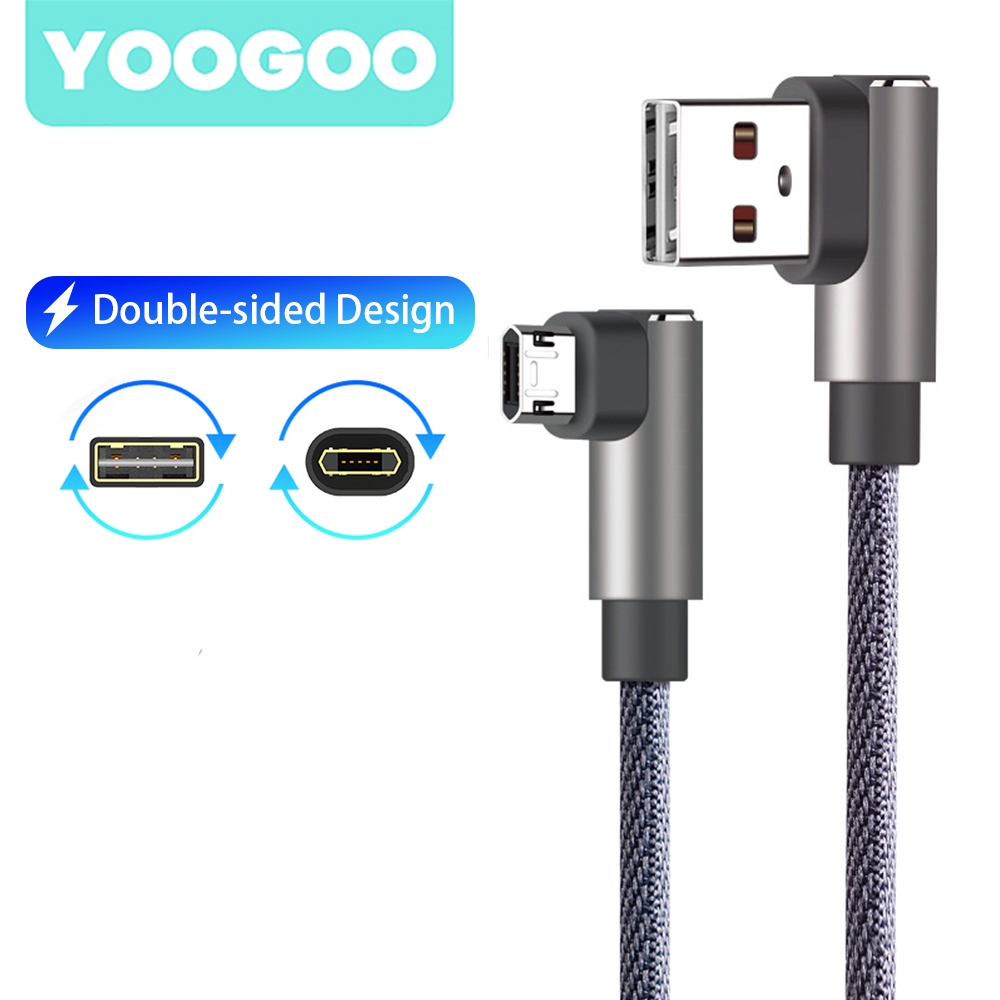 Android Charging Data Cable Kabel Micro Usb Fast Charger Can Be Inserted on Both Sides